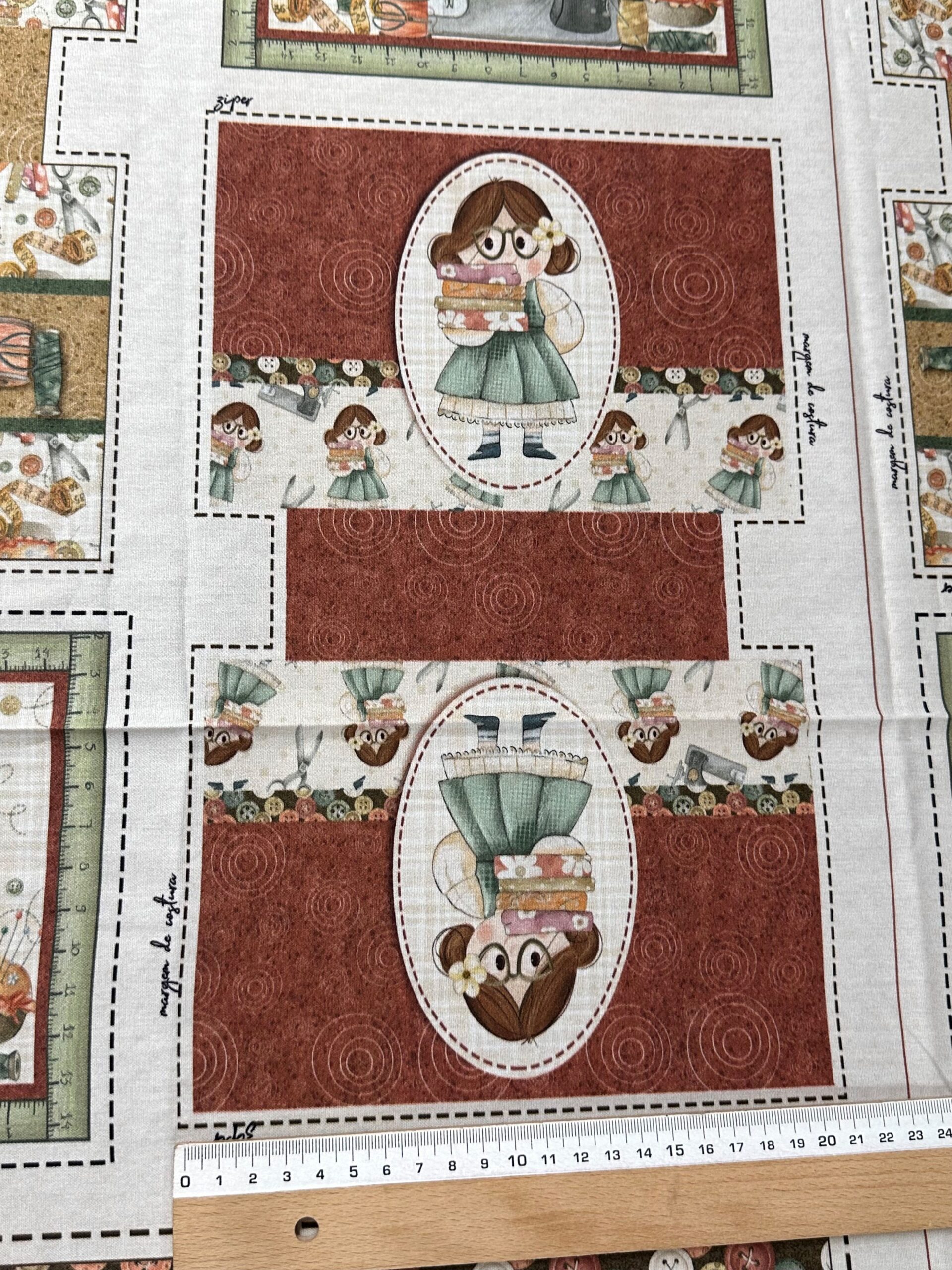 Panel algodón Costura botones