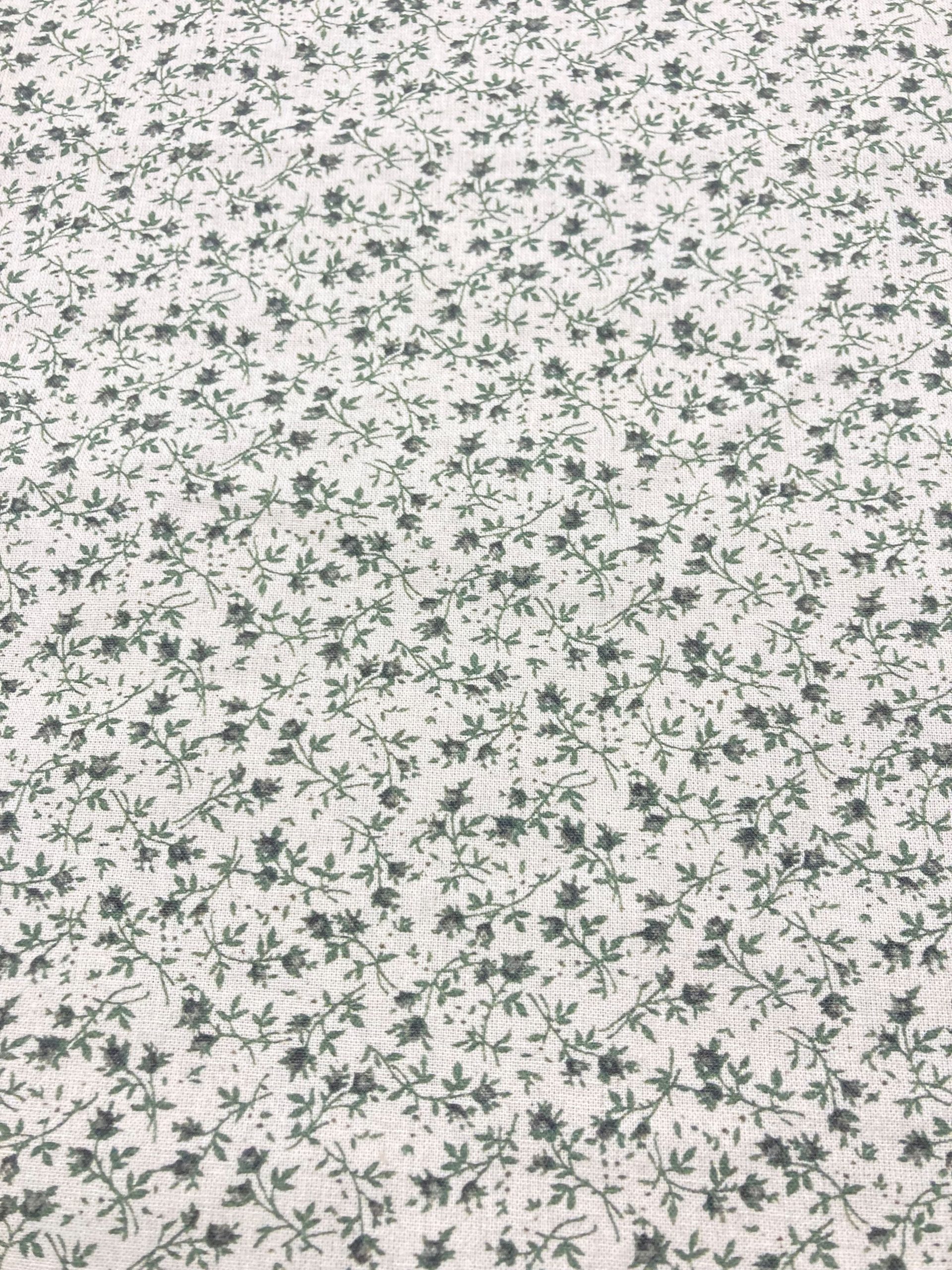 Algodón Mireia flor verde f.beig