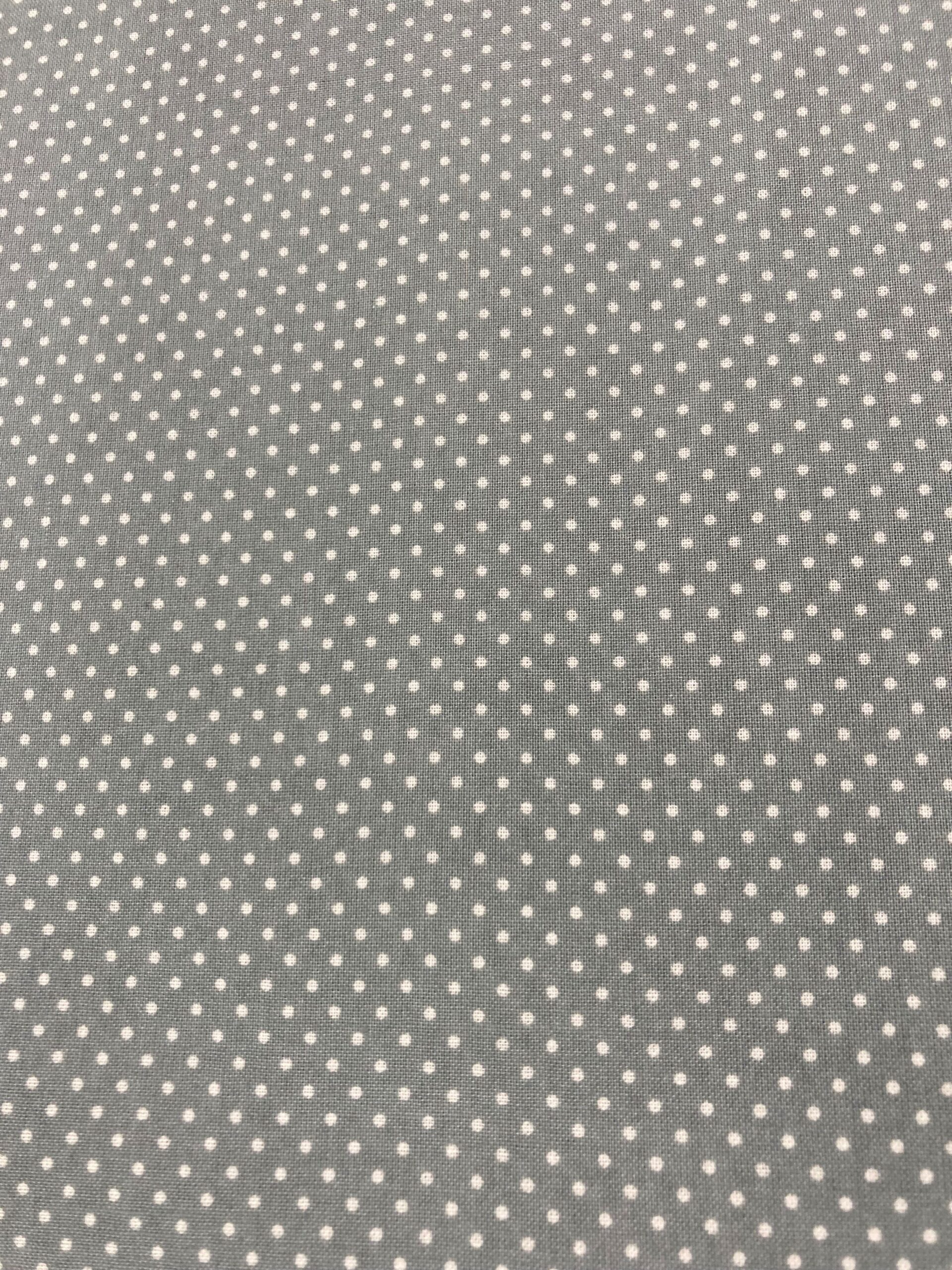 Algodón lunares blancos f.gris