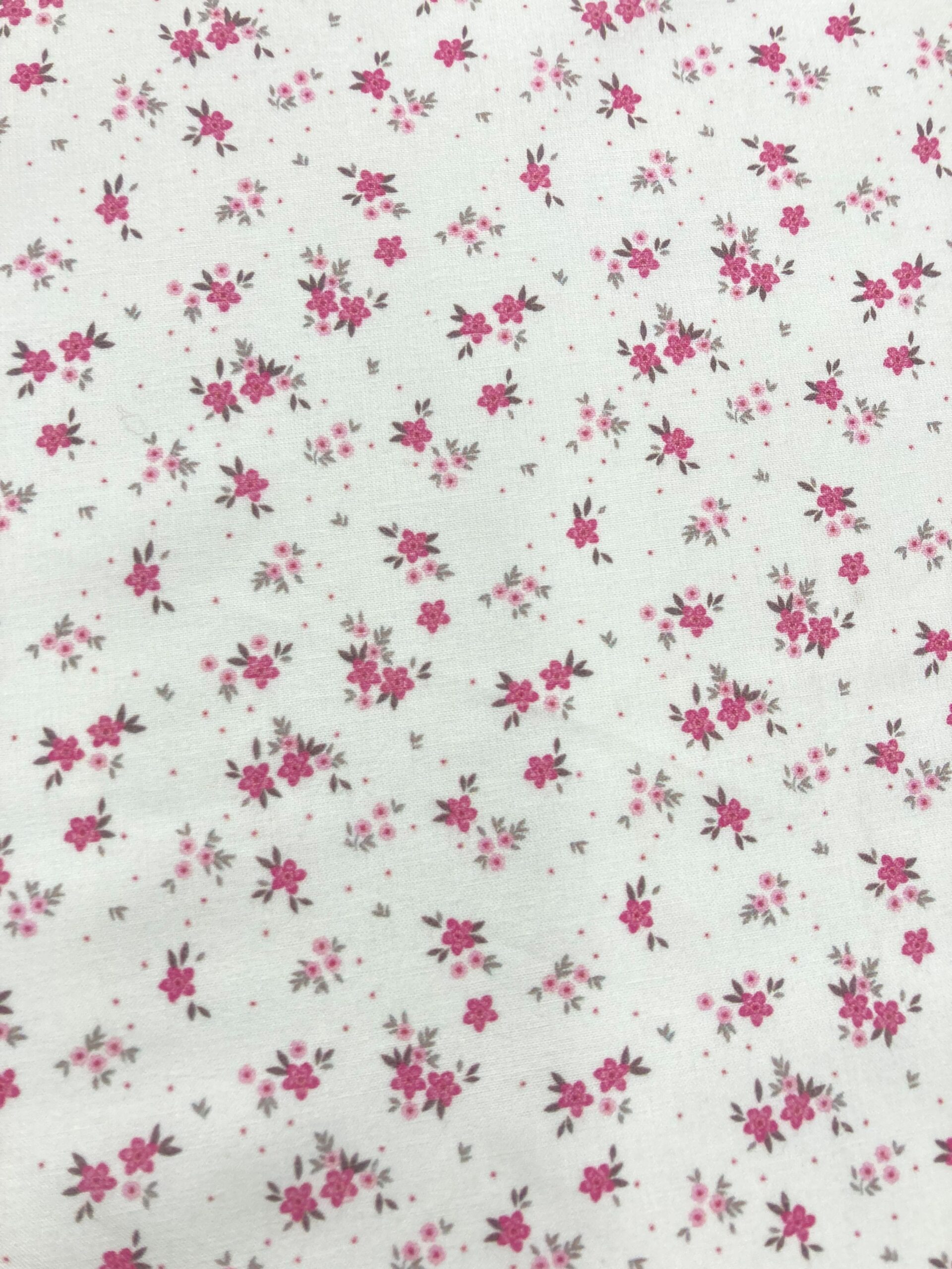 Algodón florecillas rosas f.blanco