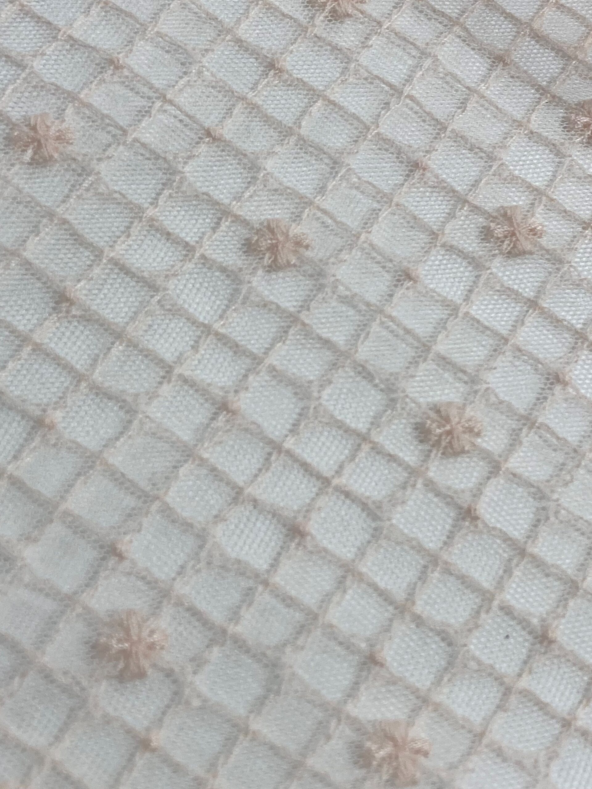 Tul bordado Bora rosa salmón