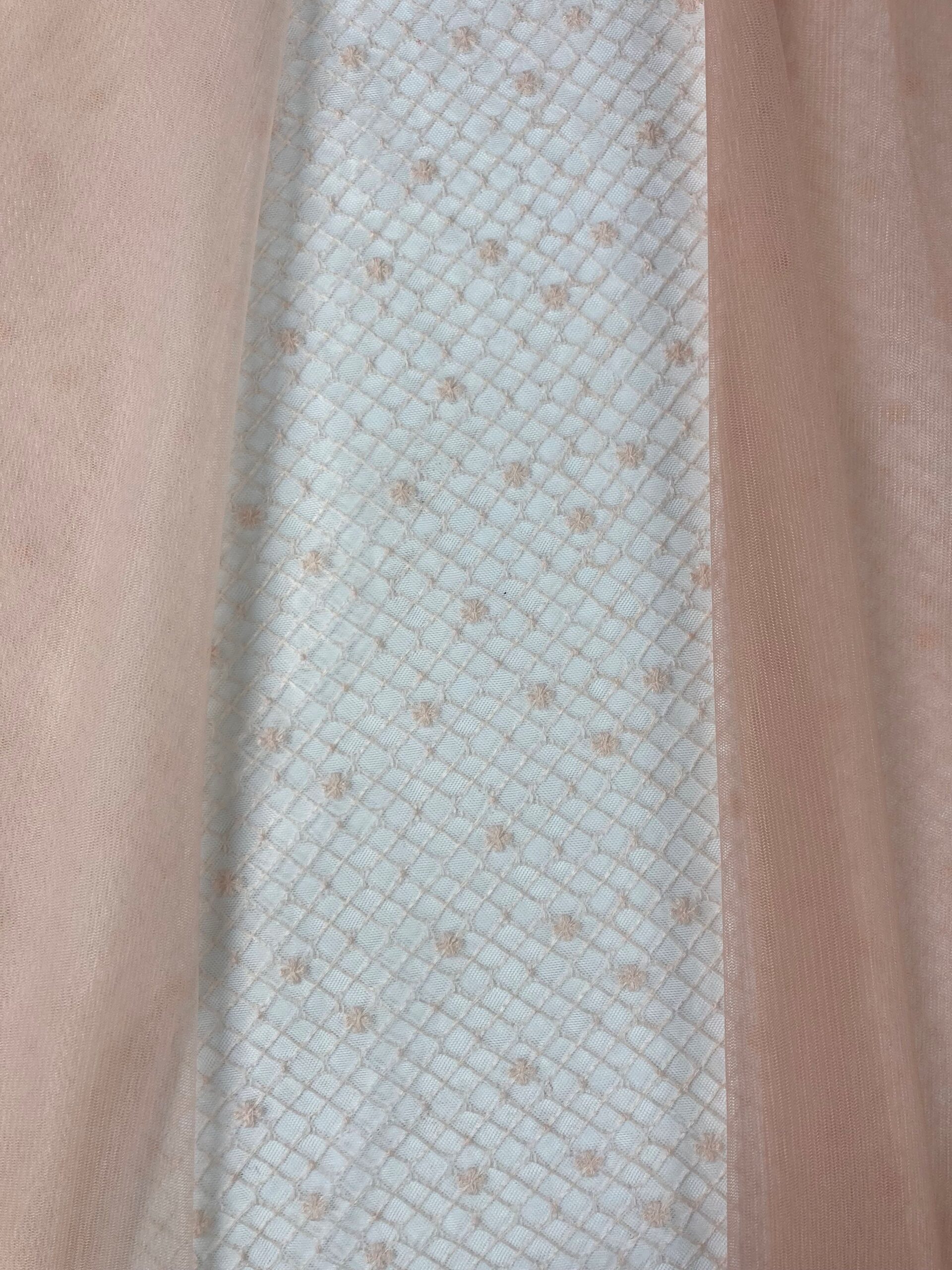 Tul bordado Bora rosa salmón