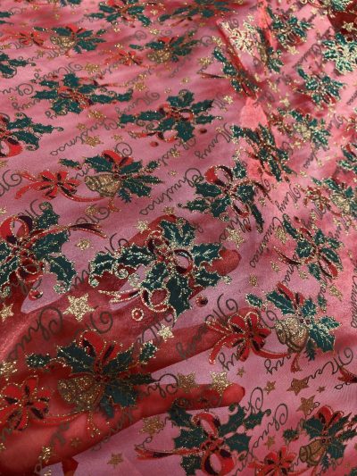 Organza navidad roja campanas