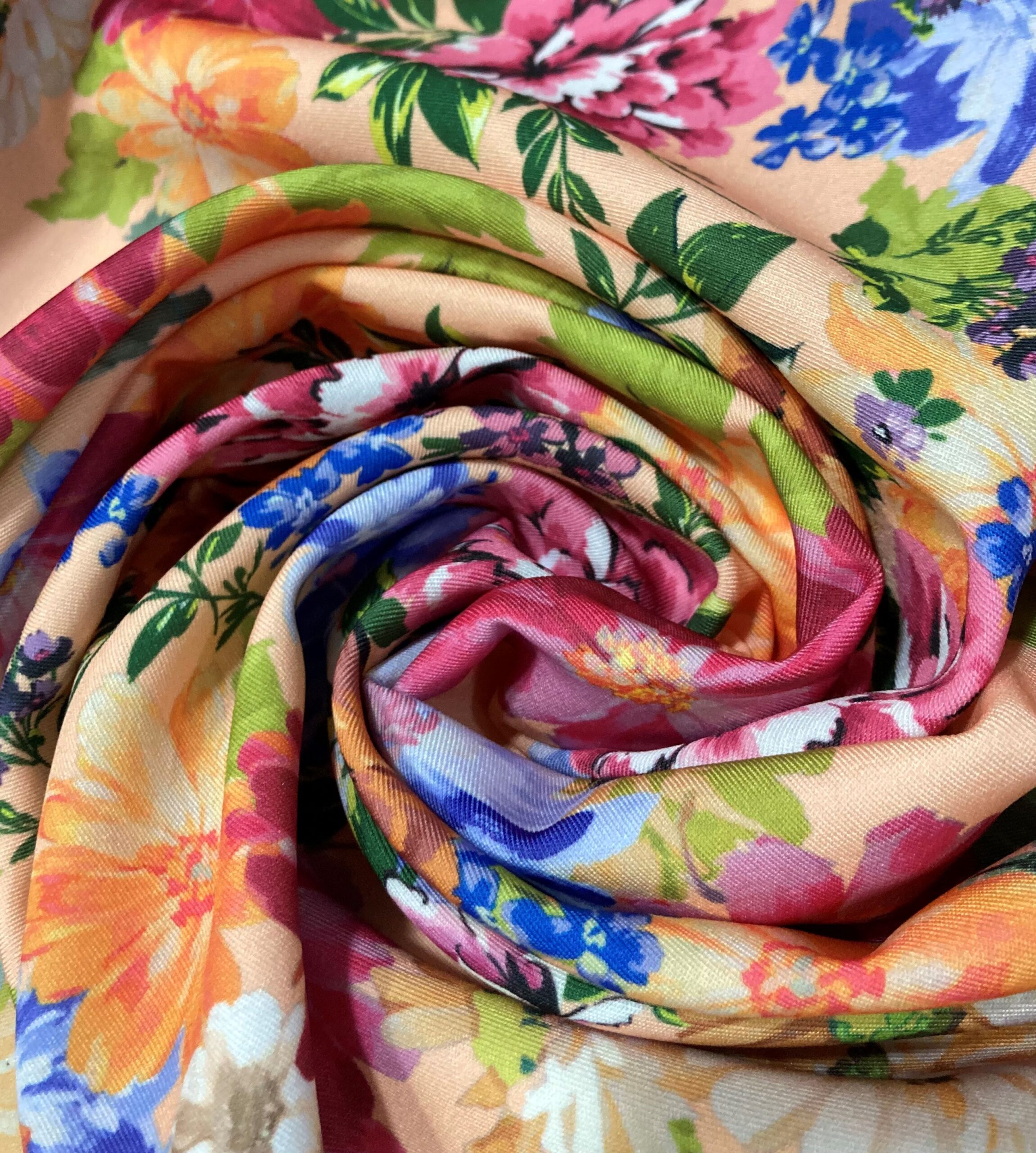 Bielástico gabardina floral--