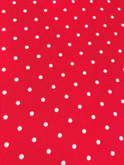 Bielástico gabardina lunar blanco f.rojo