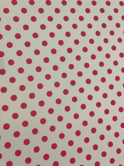 Bielástico gabardina lunar rojo f.beige