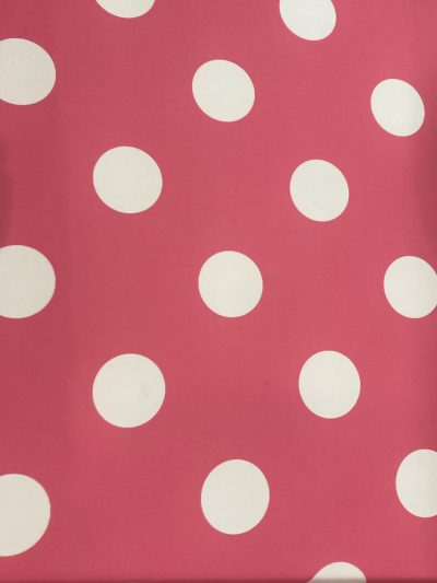 Bielástico gabardina lunar blanco grande f.rosa