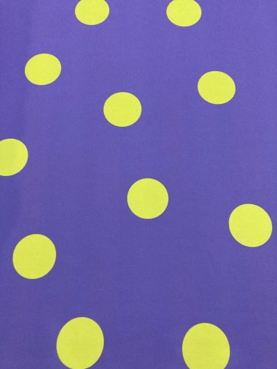 Bielástico gabardina lunar verde f.morado