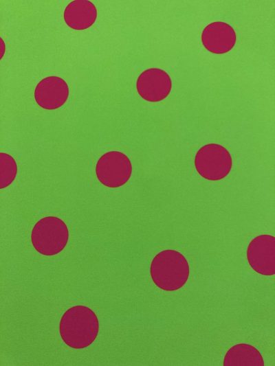 Bielástico gabardina lunar fucsia f.verde fluor