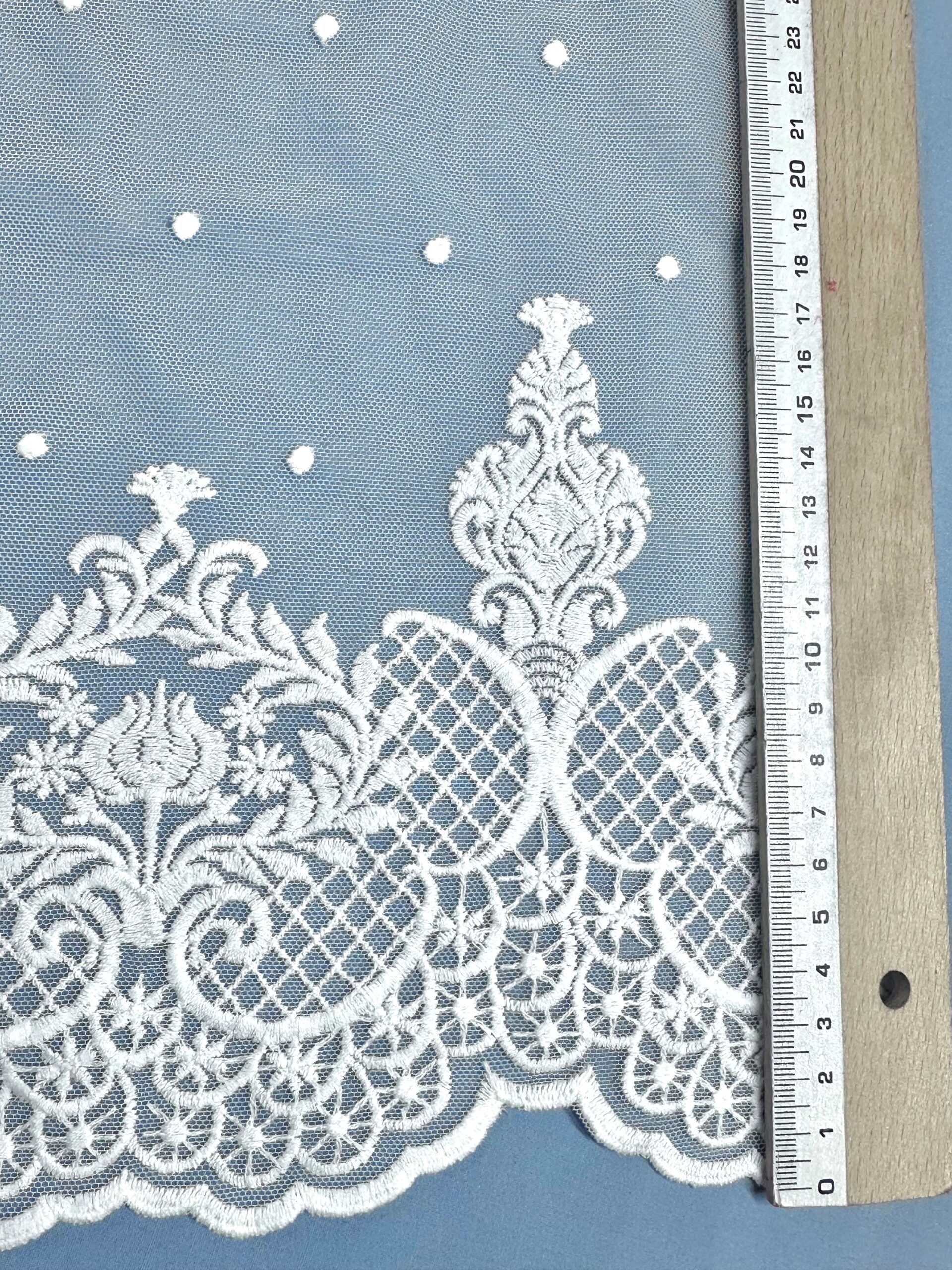 Tul bordado Edurne blanco