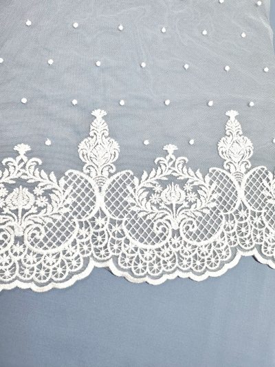 Tul bordado Edurne blanco