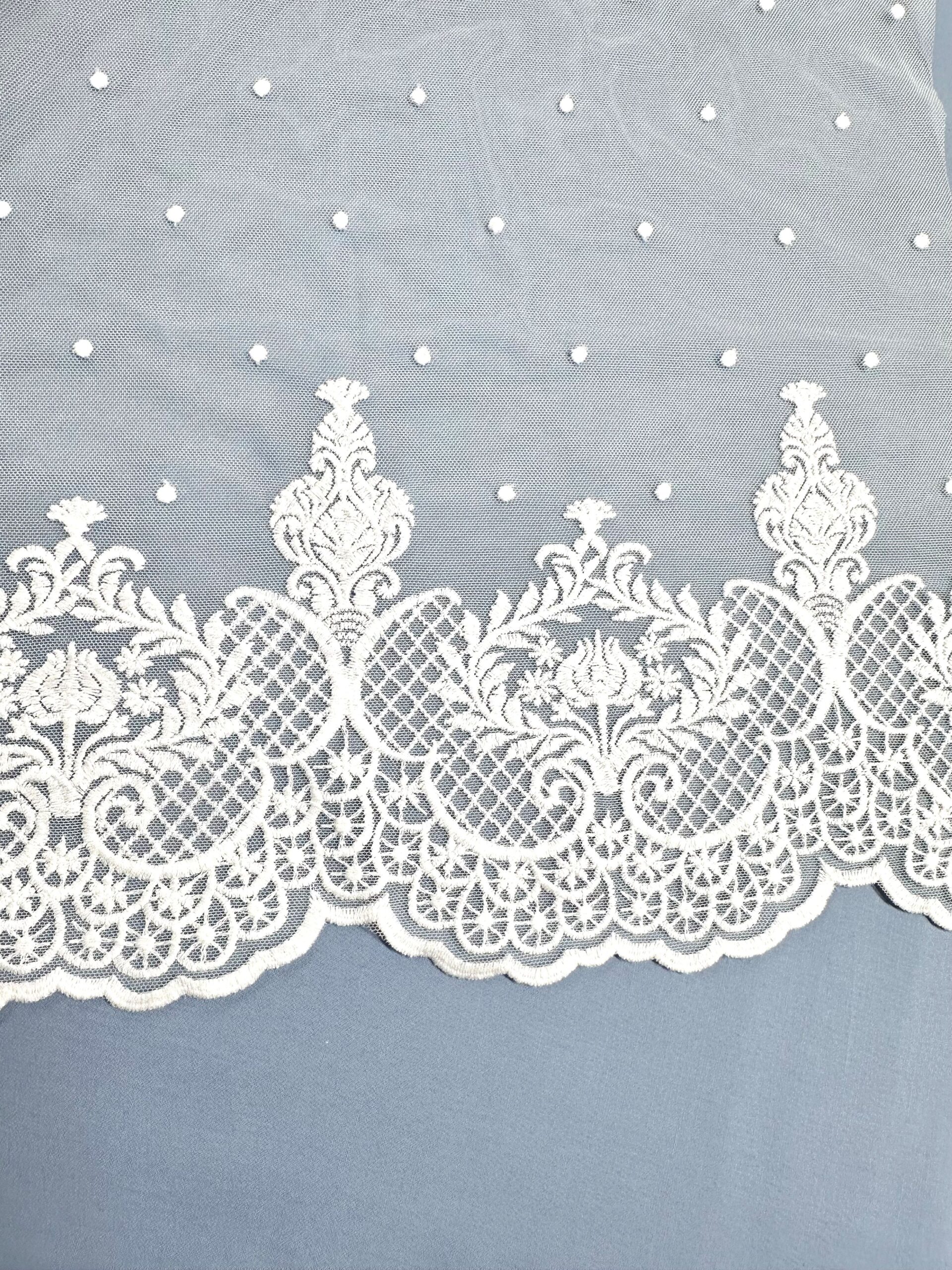 Tul bordado Edurne blanco
