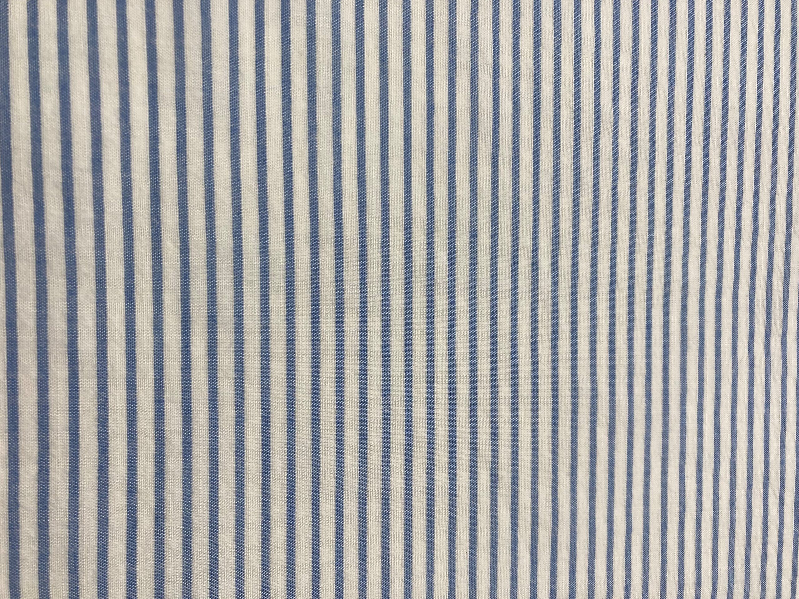 Algodón rayas azul Nilo