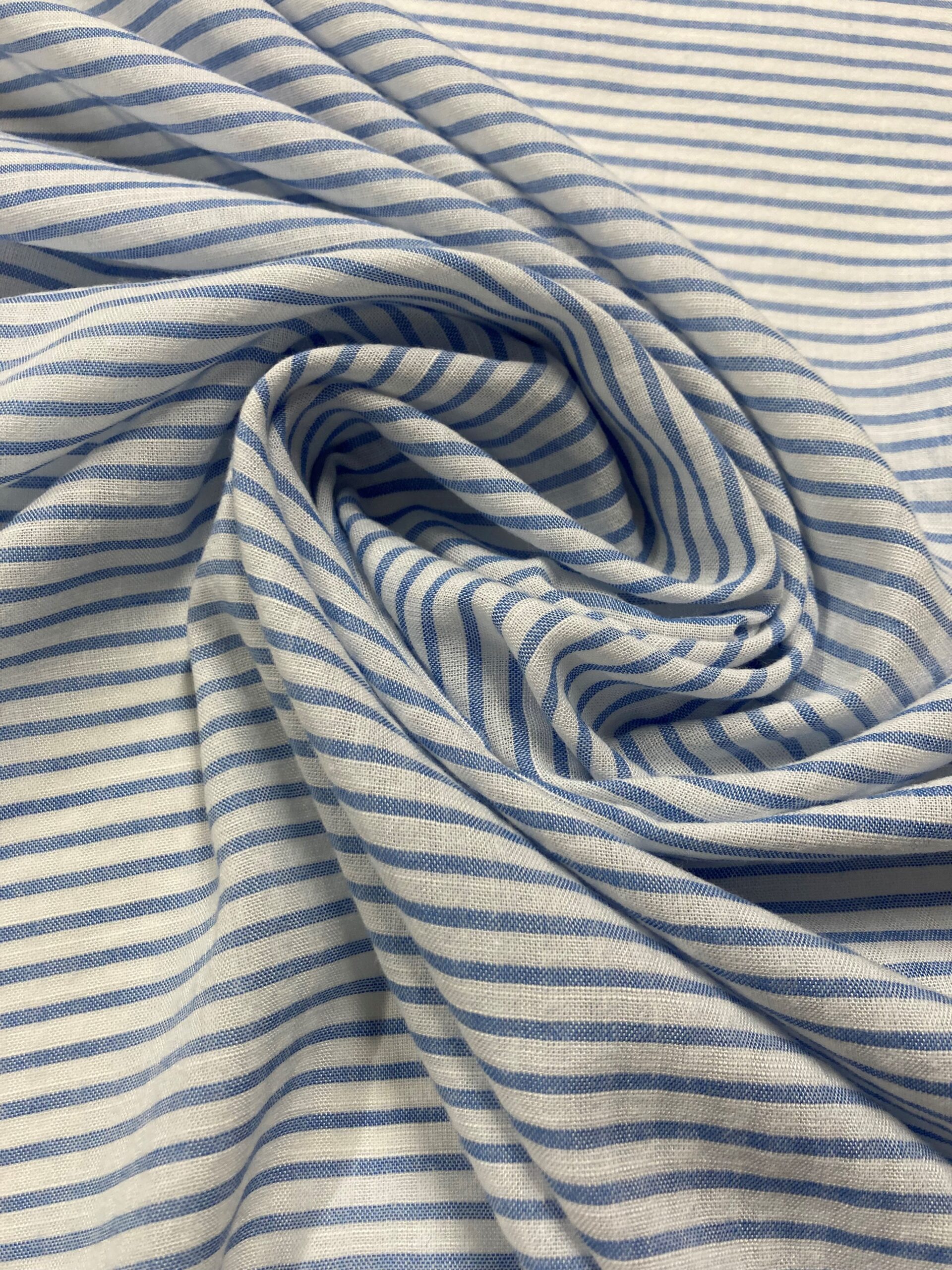 Algodón rayas azul Nilo