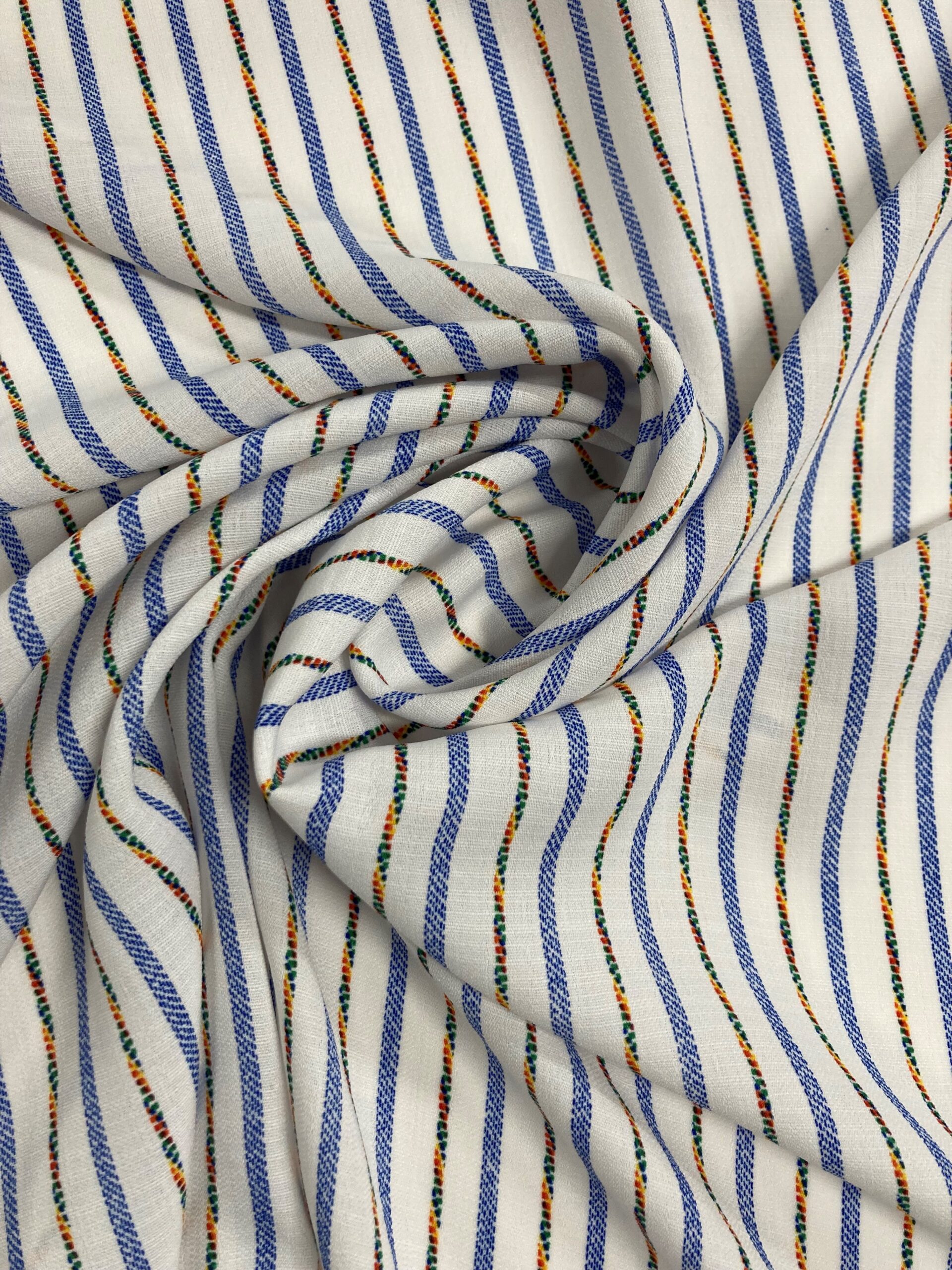 Algodón rayas azul-colores