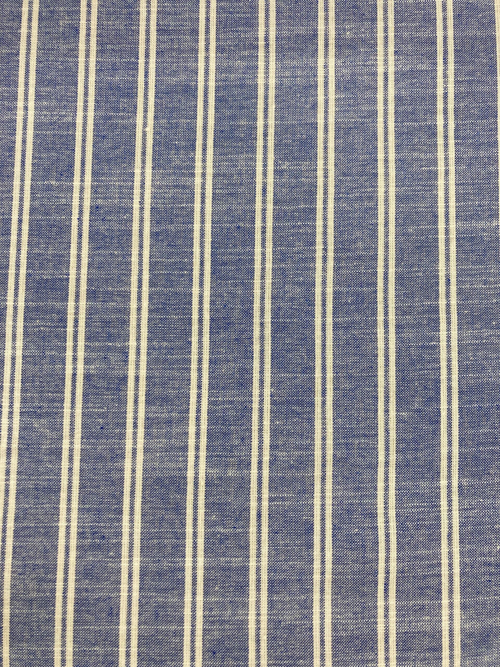Algodón rayas chambrai azul