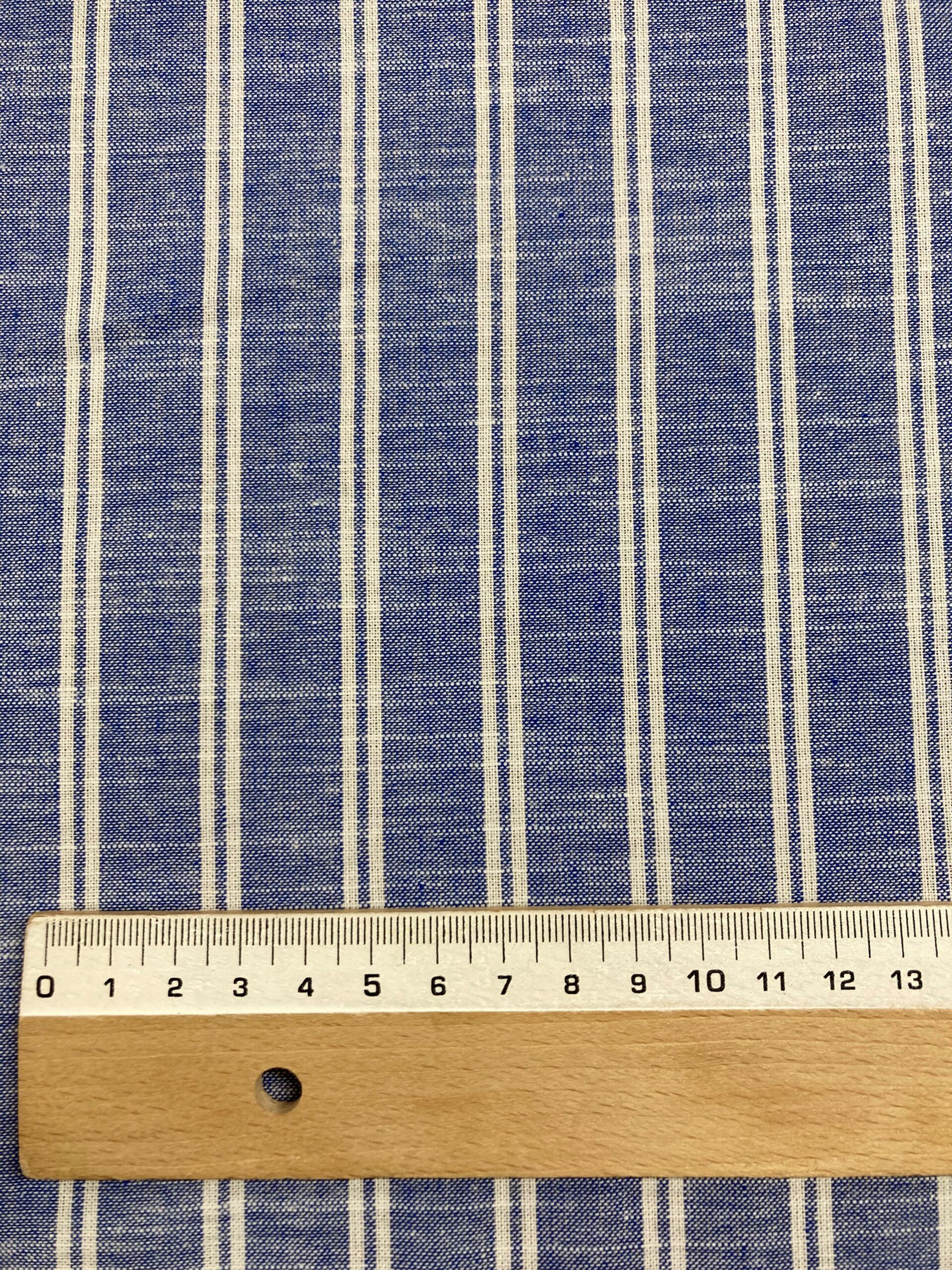 Algodón rayas chambrai azul