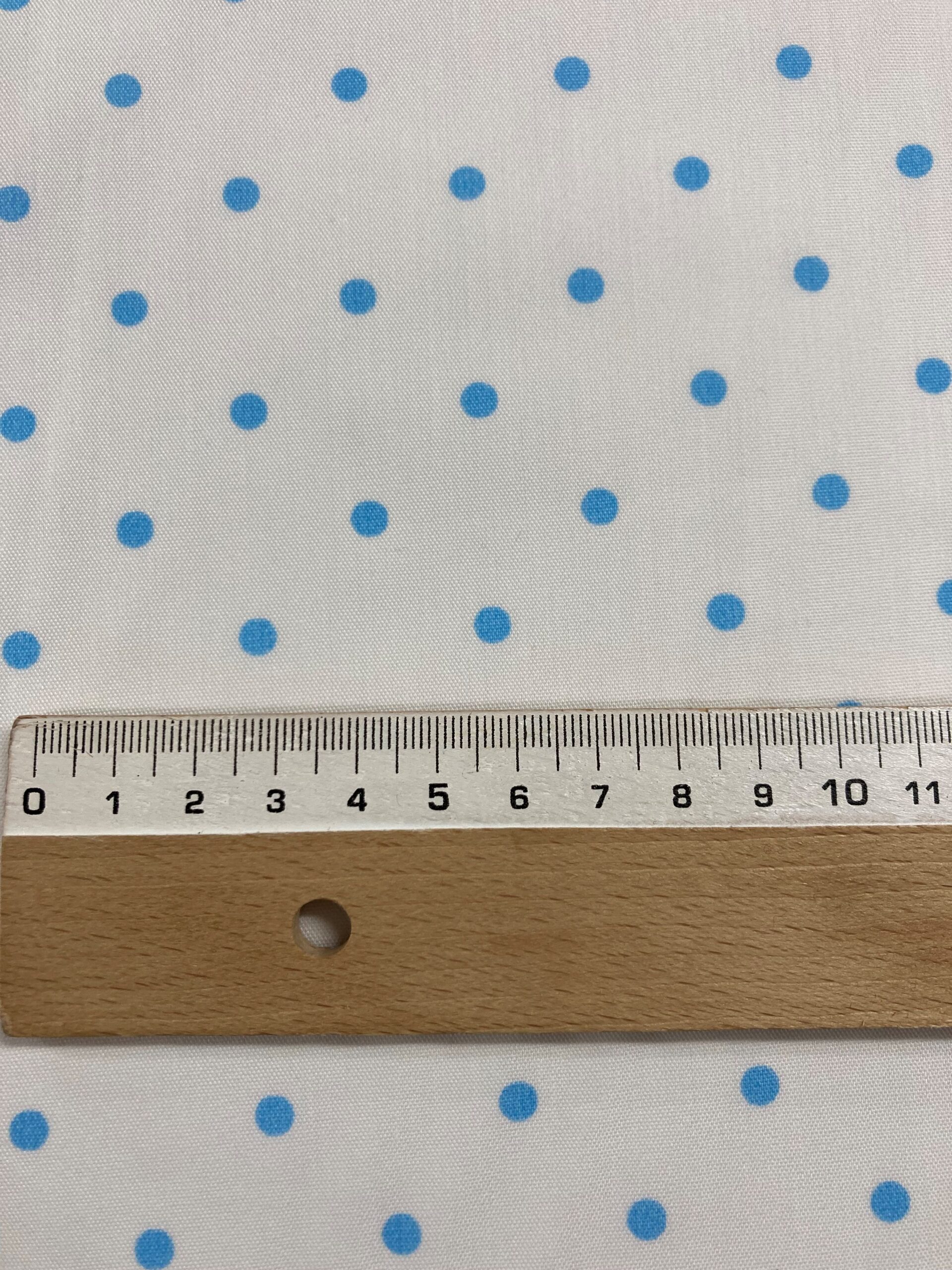 Popelín Flamenca Lunar Azul F.Blanco