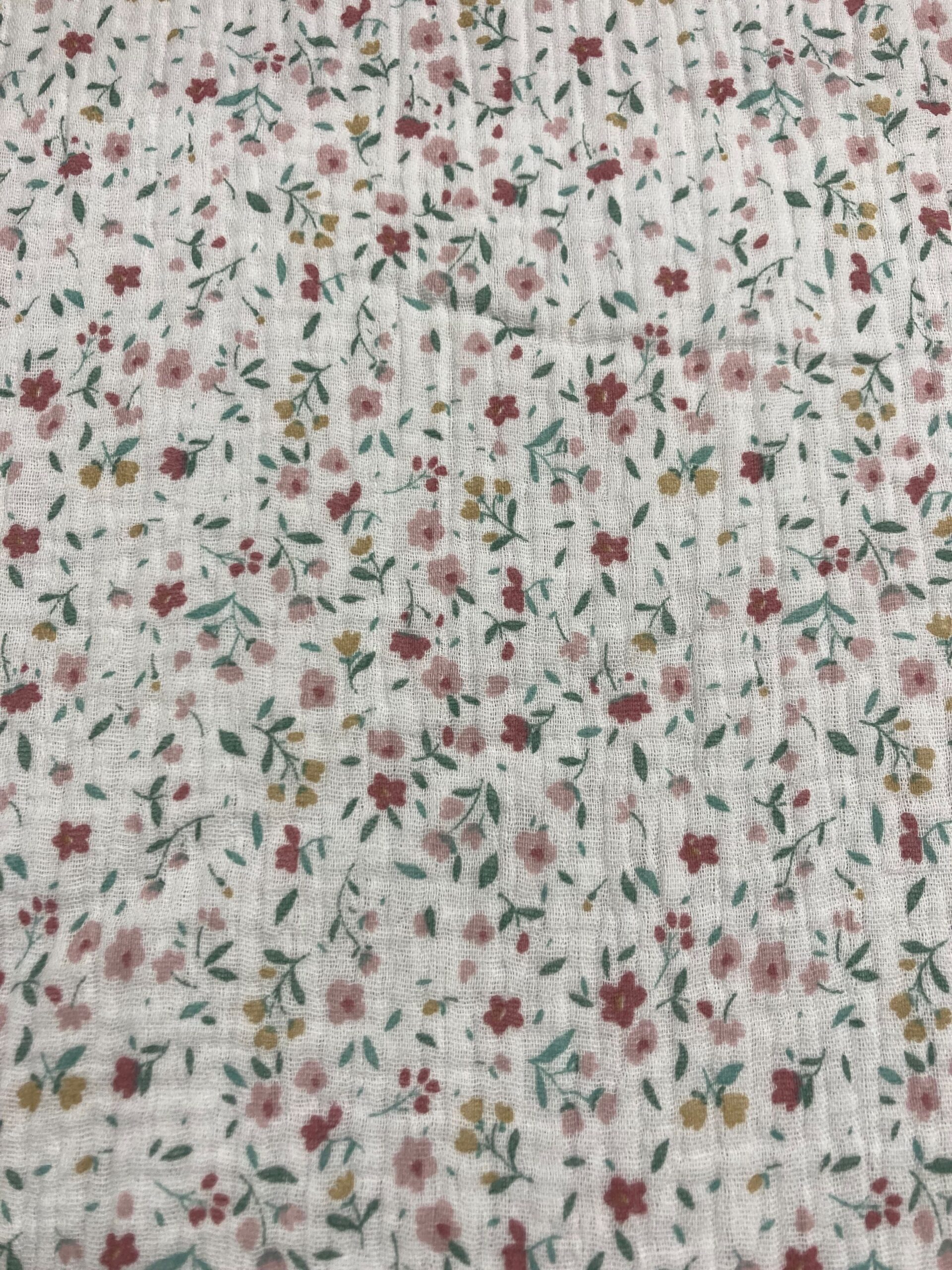 Doble Gasa f.blanco florecillas