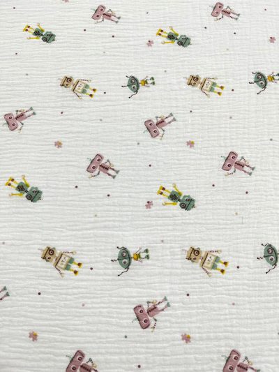 Doble Gasa f.blanco muñecos