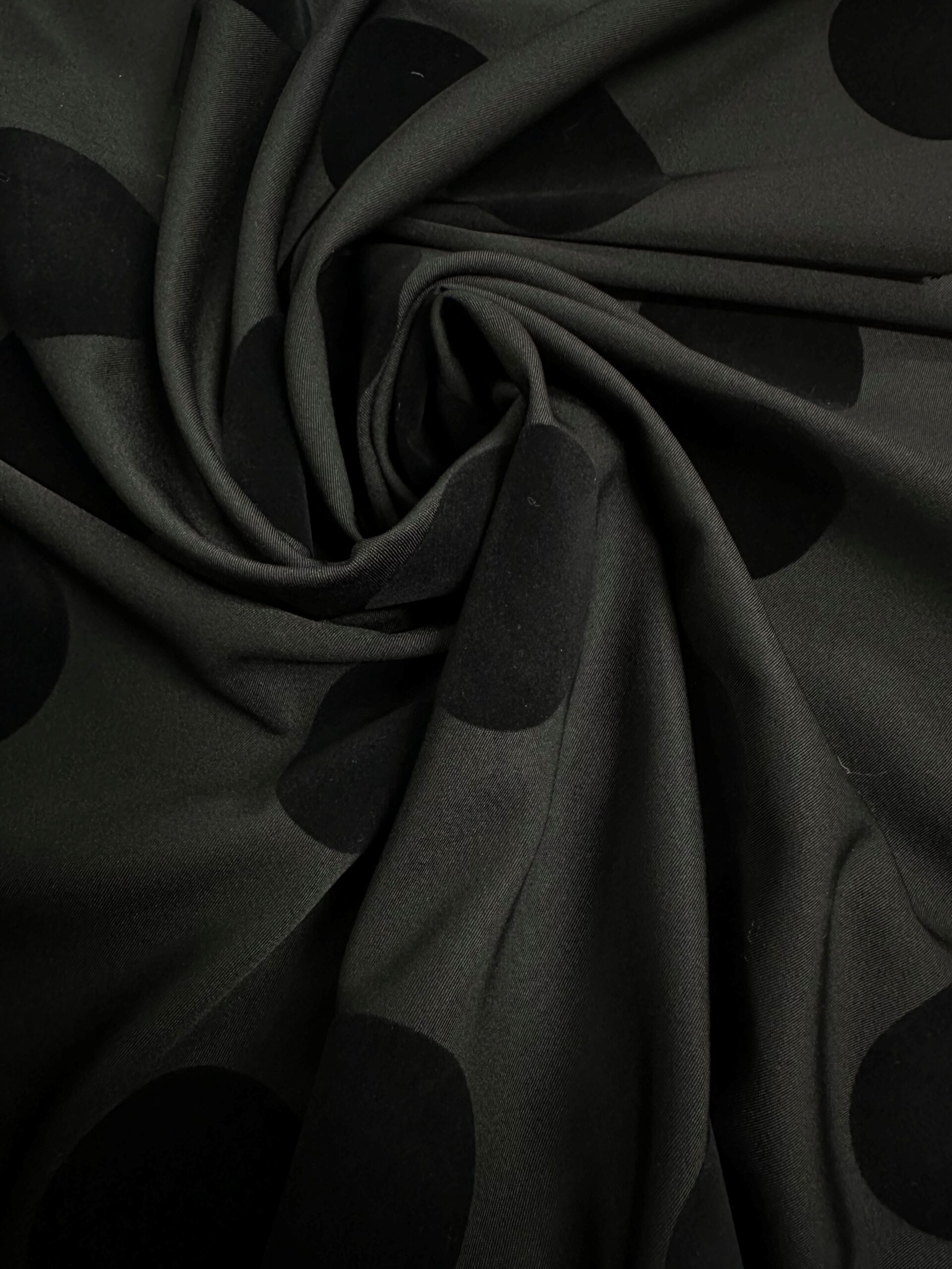 Bielástico negro lunar flocado terciopelo negro*