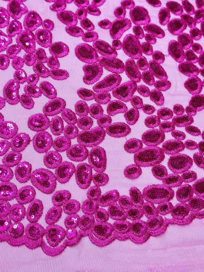 Tul bordado lentejuela Ory fucsia