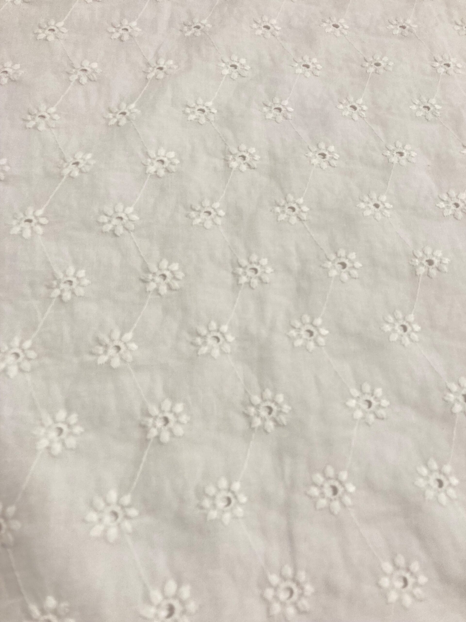 Batista Blanca Algodón Perforada kizo