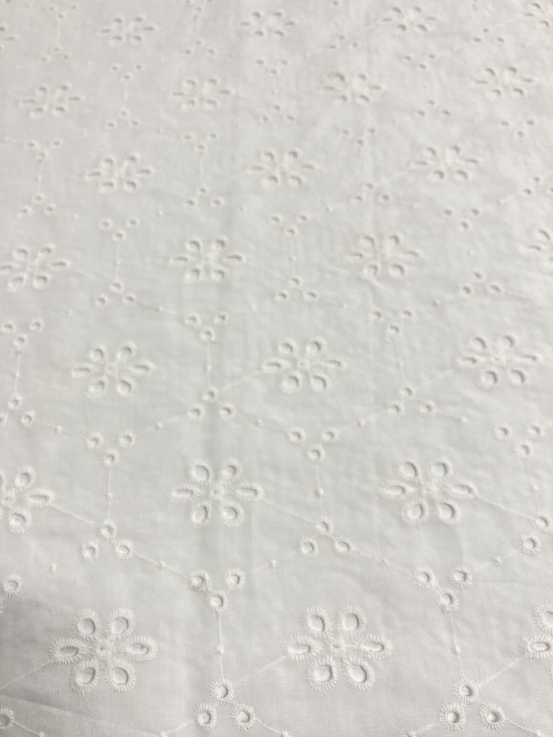 Batista Blanca Algodón Perforada Polka