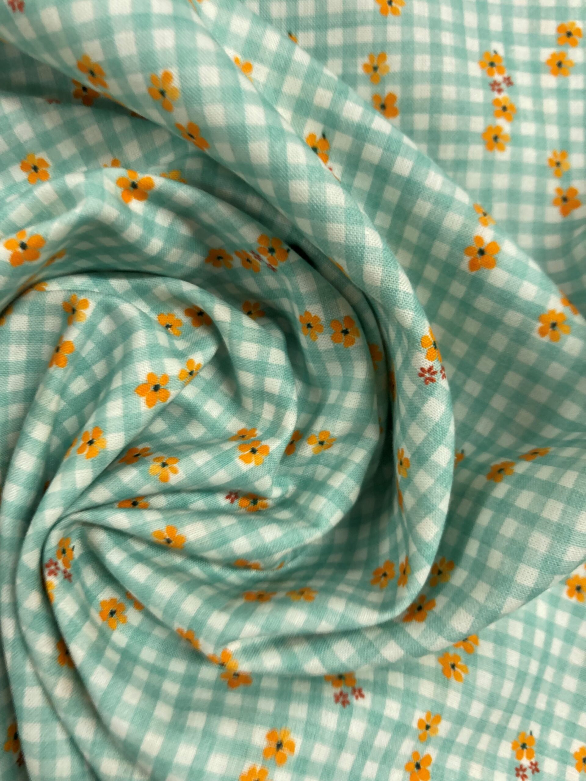 Algodón Carine f.vichy verde