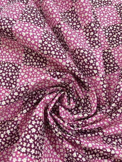 Algodón Kala cuadros florecillas