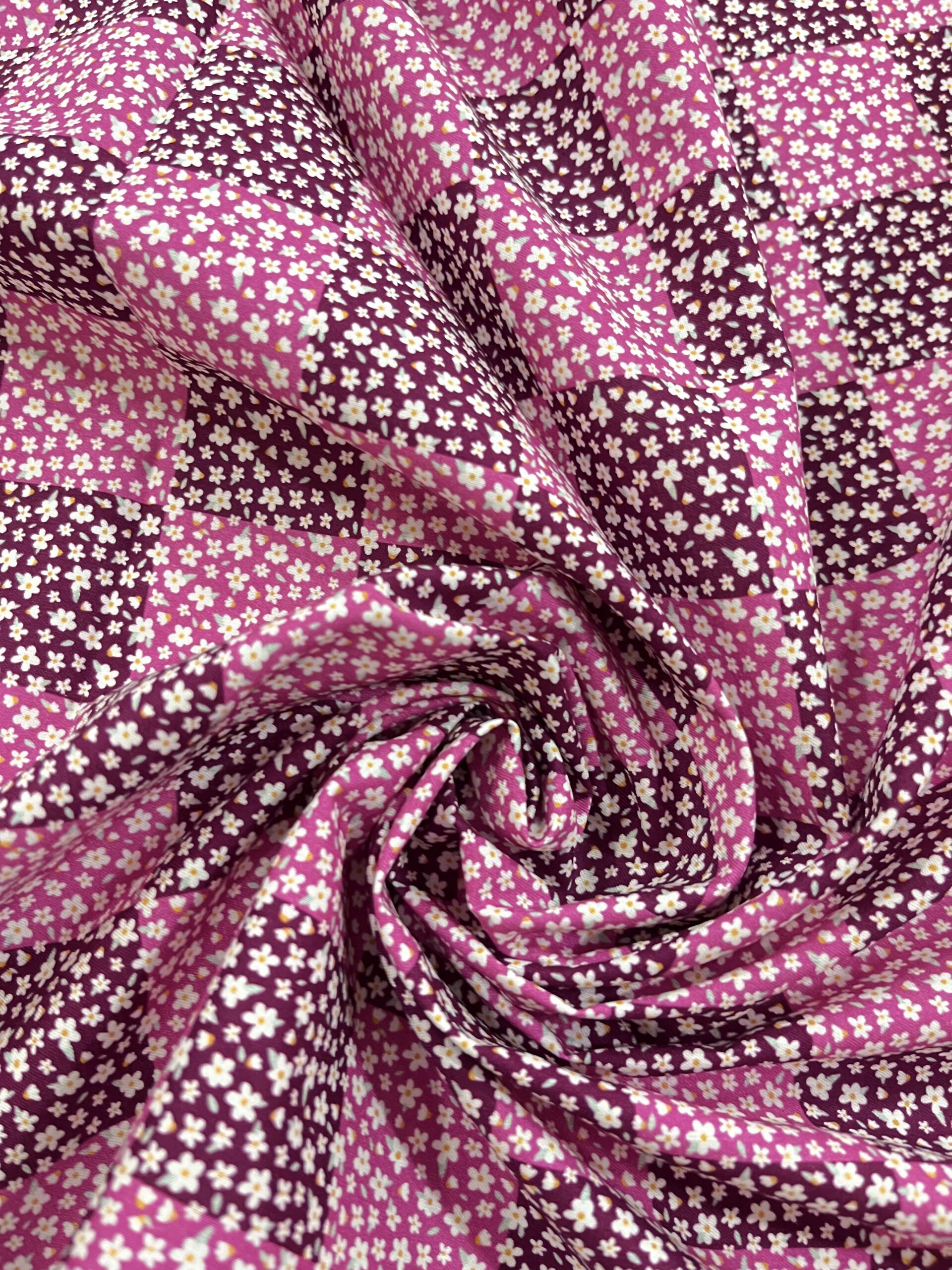 Algodón Kala cuadros florecillas