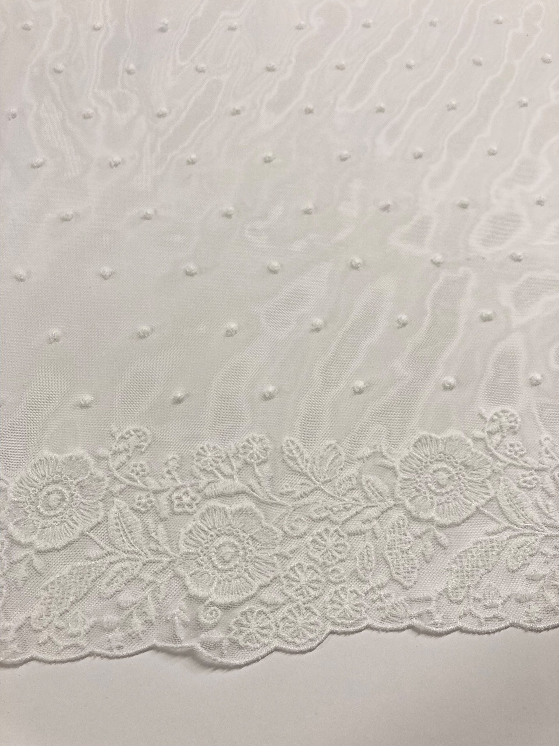 Tul bordado Bryn Blanco