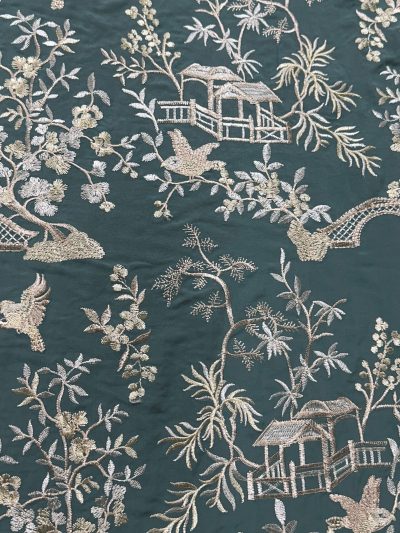 Viscosa bordada Odori f.verde empolvado