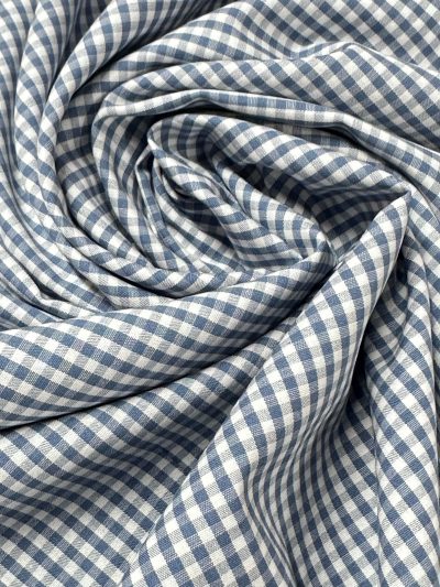 Vichy algodón 3mm azul empolvado