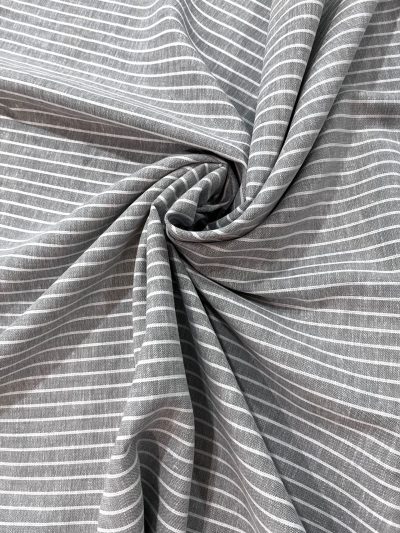 Algodón Lino Kino Rayas gris