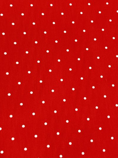 Popelín Flamenca rojo L. lenteja blanco