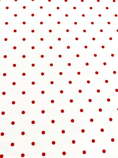 Popelín Flamenca Lunar lenteja rojo