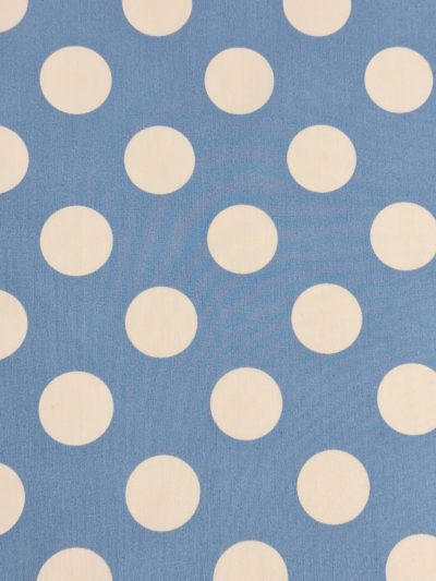 Popelín Flamenca celeste lunar blanco