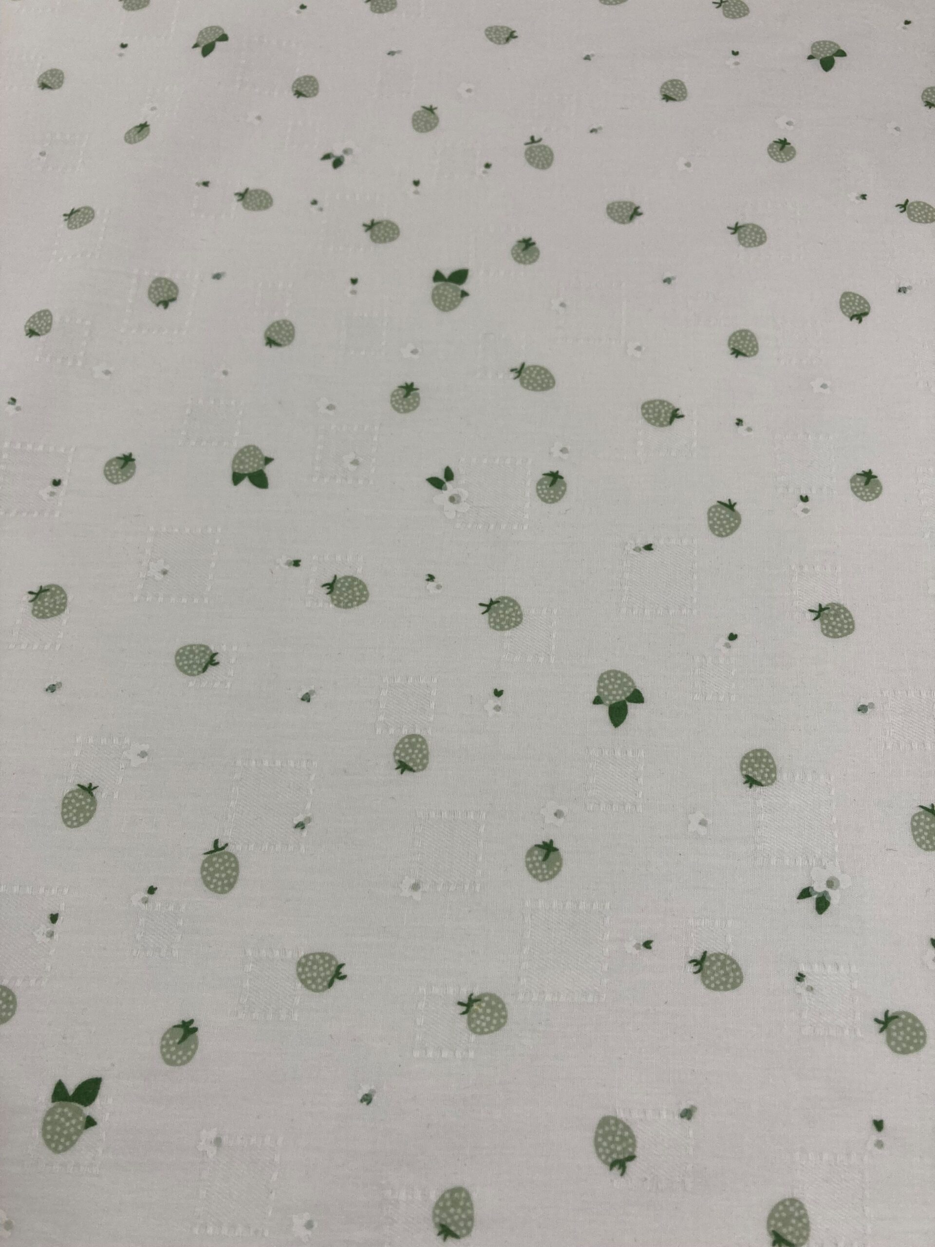 Algodón Fresas Verde