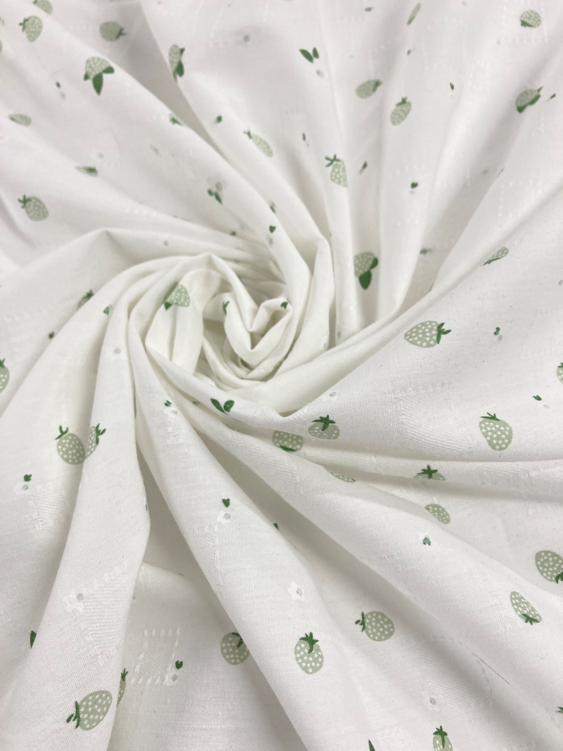 Algodón Fresas Verde