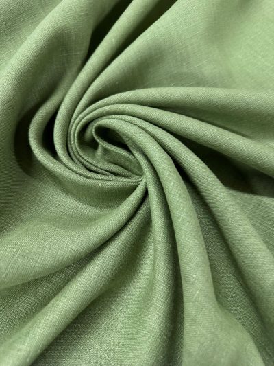 Lino lavado verde caqui