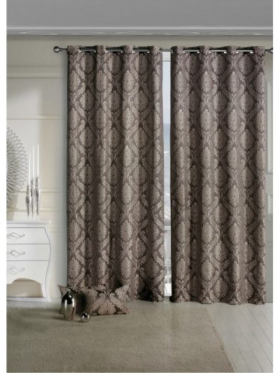 Cortina brocado con funda de cojín