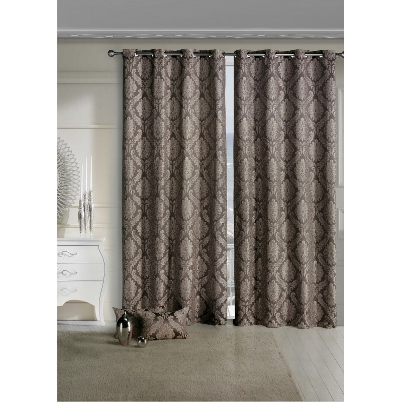 Cortina brocado con funda de cojín