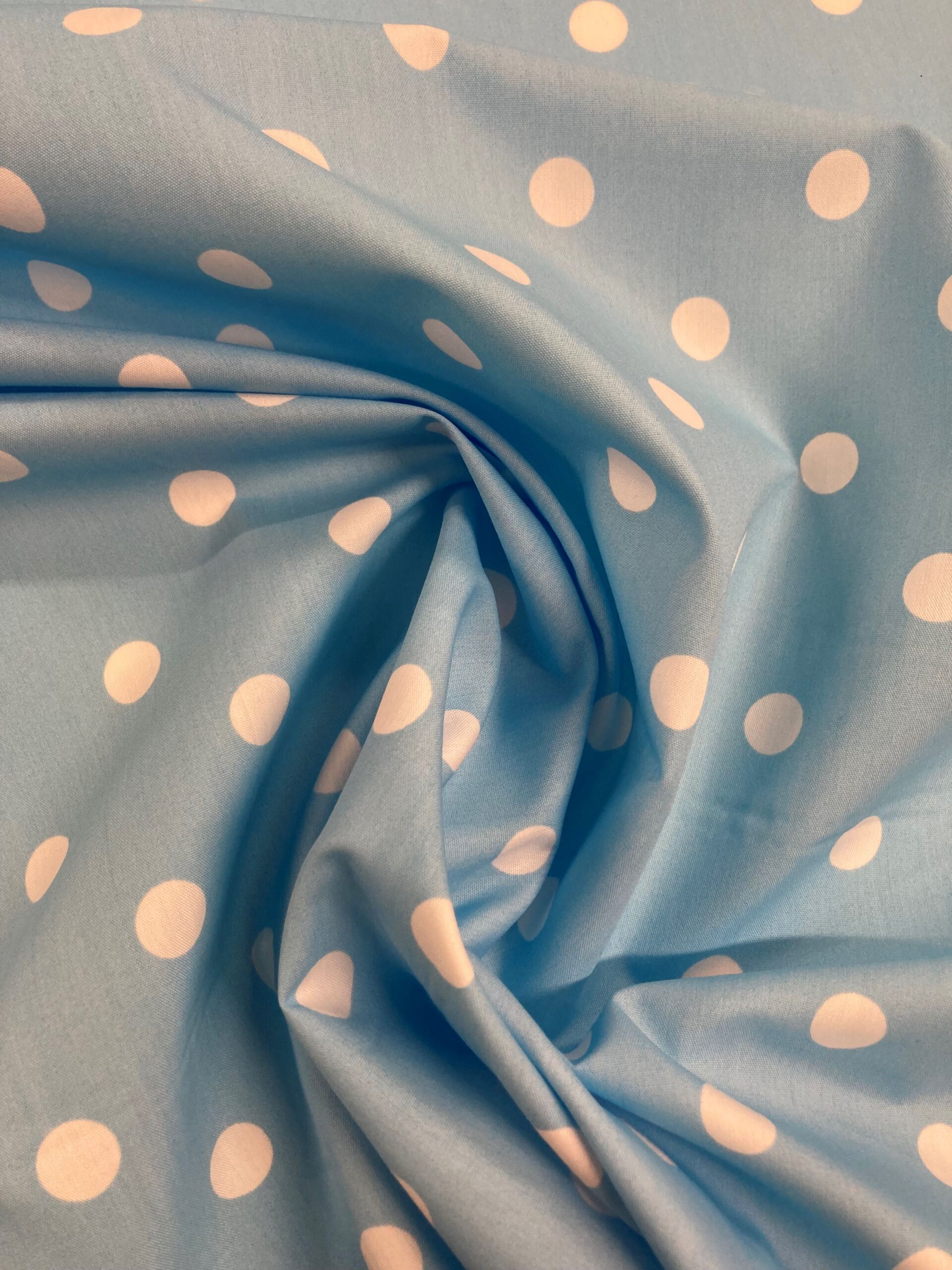 Popelín Flamenca celeste lunar blc