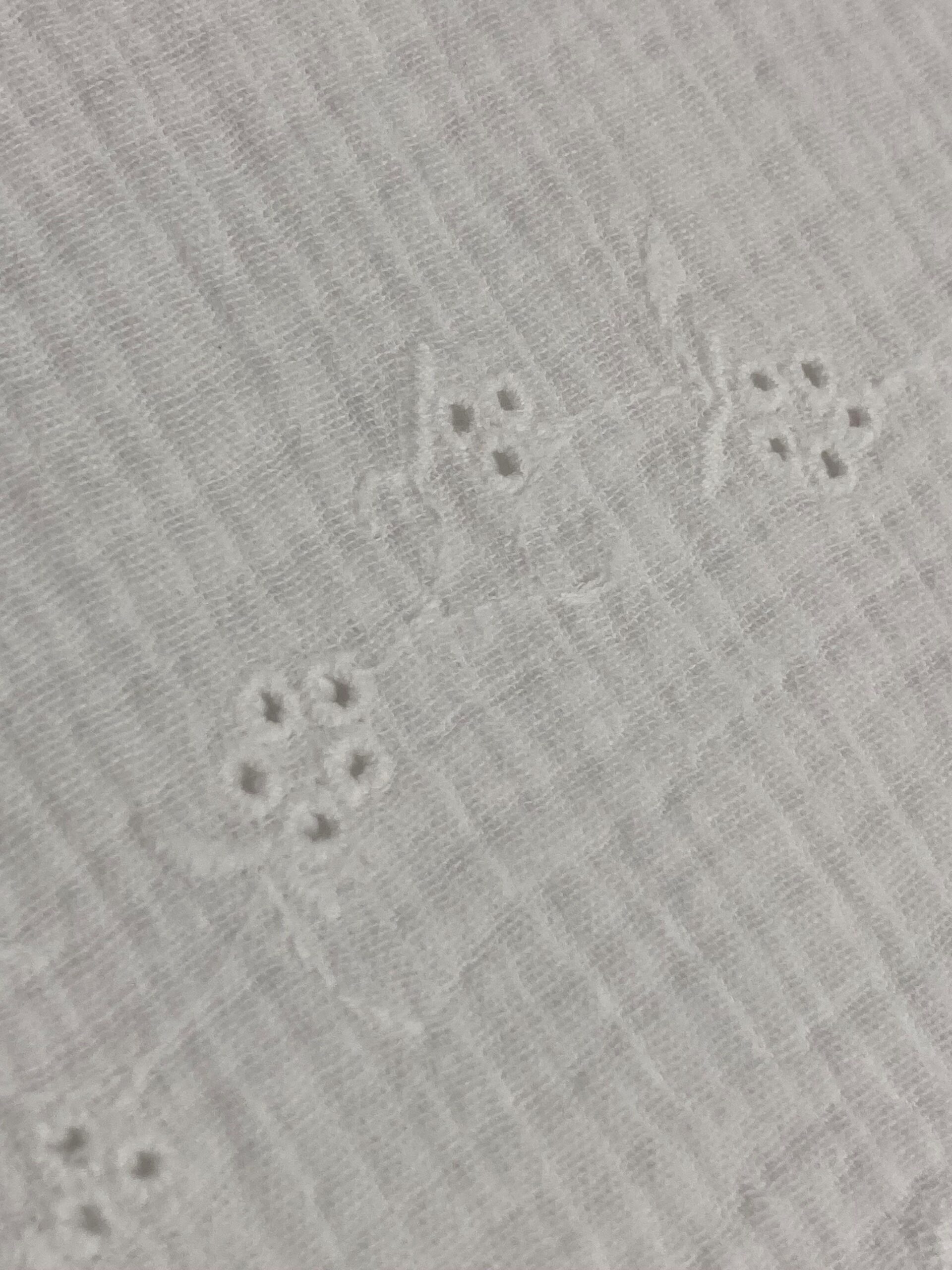 Doble Gasa Bordada Flor Blanca