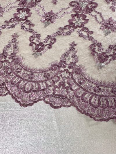 Tul bordado Noa rosa maquillaje