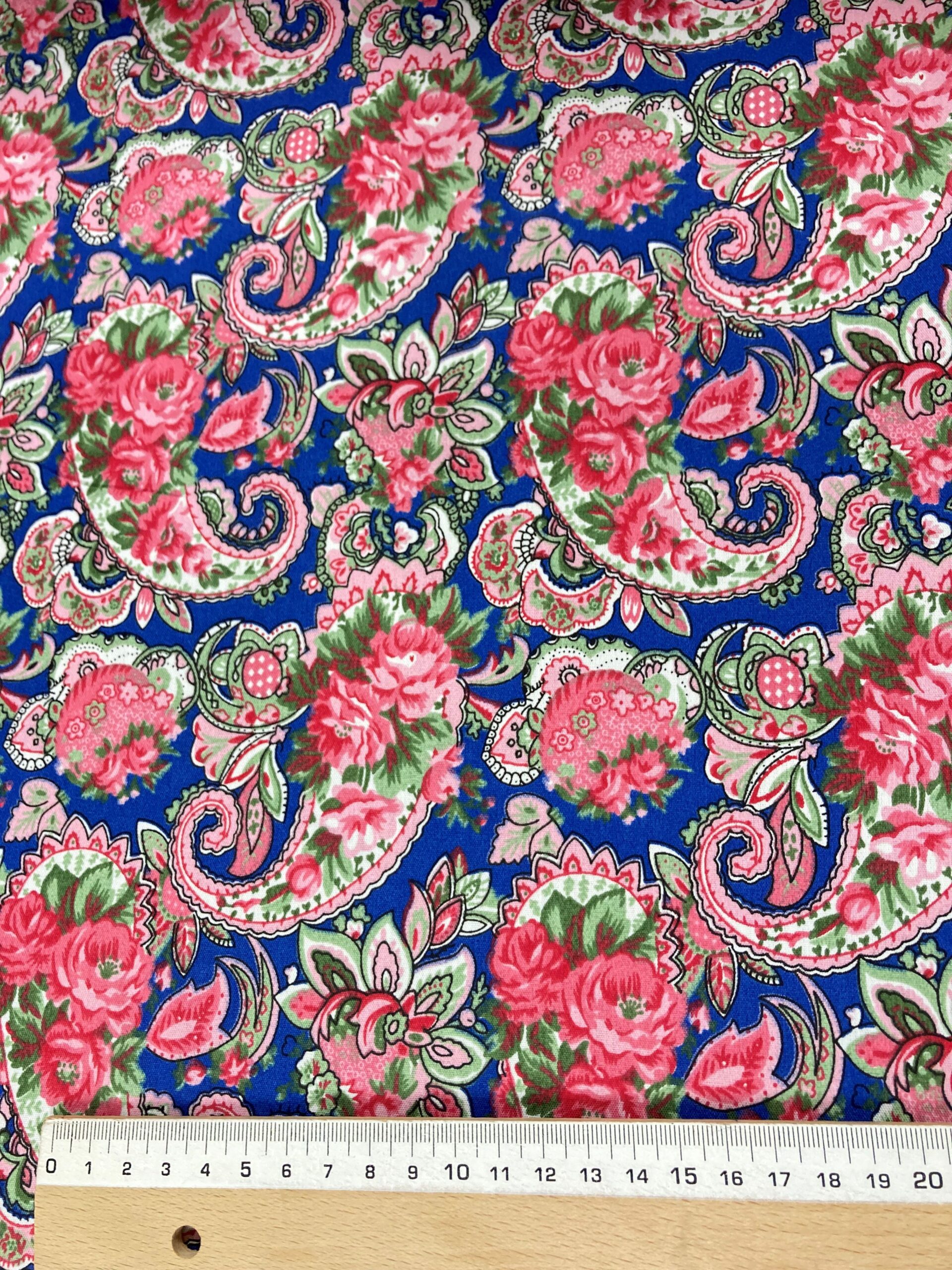 Popelín Flamenca Cachemir F.azul