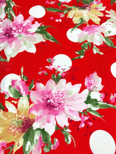 Popelín Flamenca flor/lunar