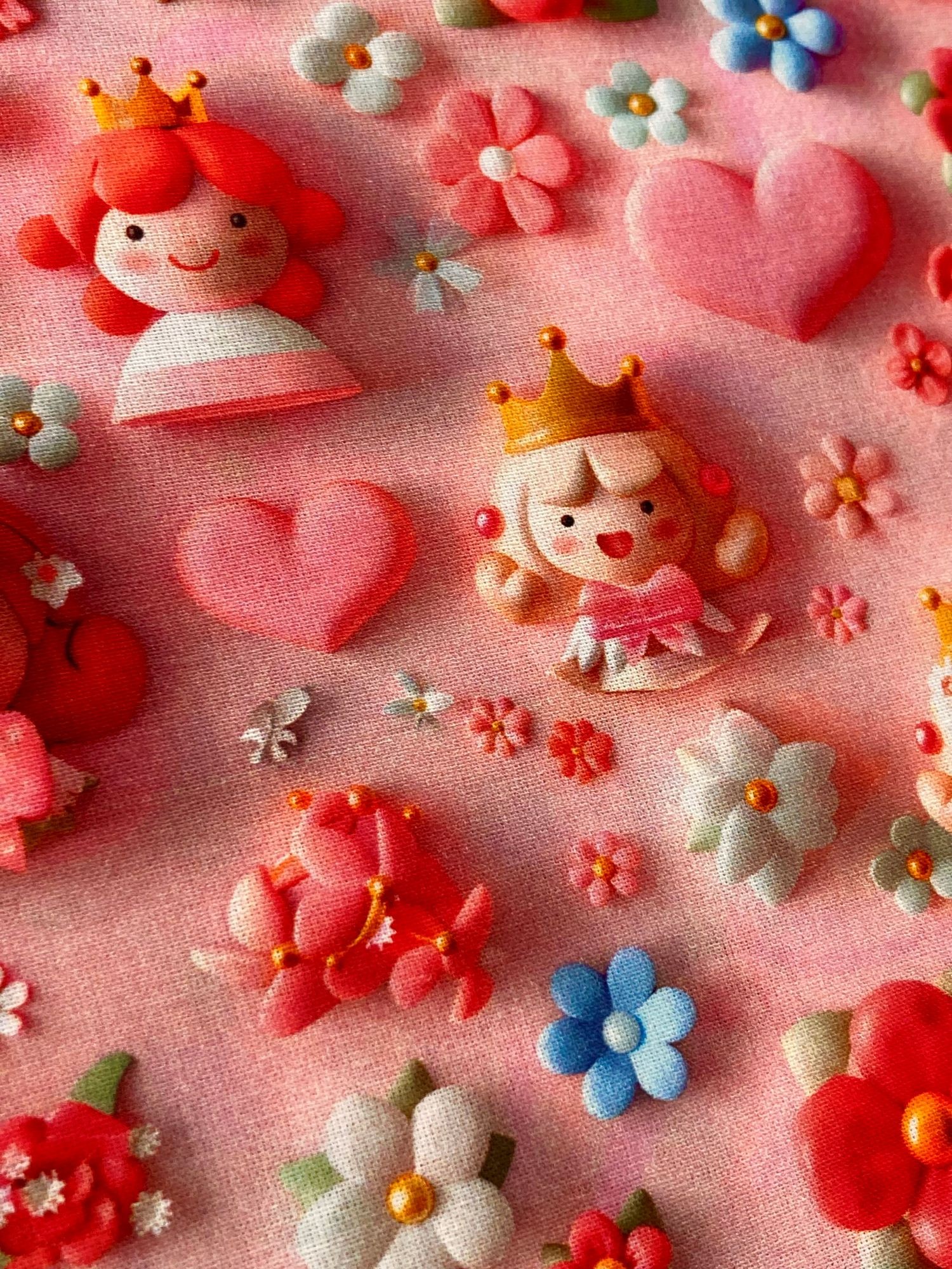 Algodón 3D princesas flores