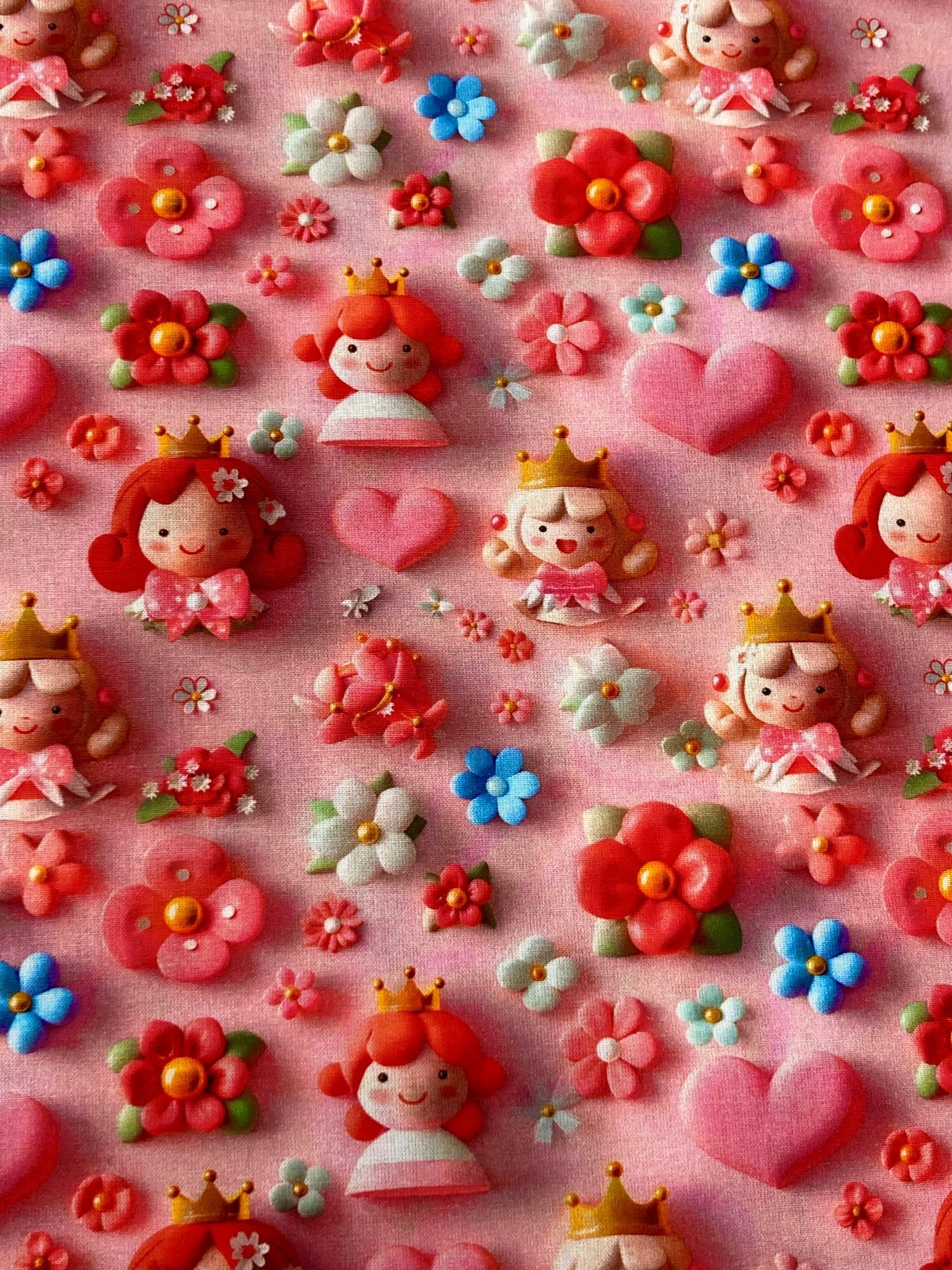 Algodón 3D princesas flores